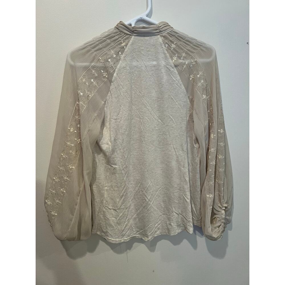 Anthropology Tink Embroidered Beige Blouse - Picture 6 of 8